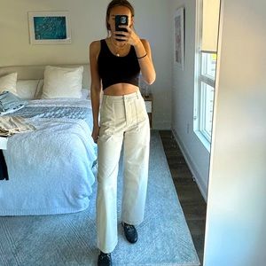 Neutral High Waisted Tailored Pant